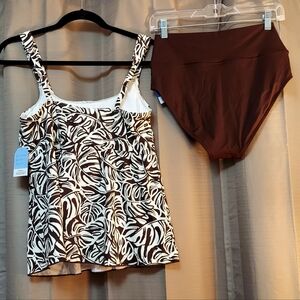 NWT Land's End Tankini Set Top Size 10-12 Bottoms Size 8